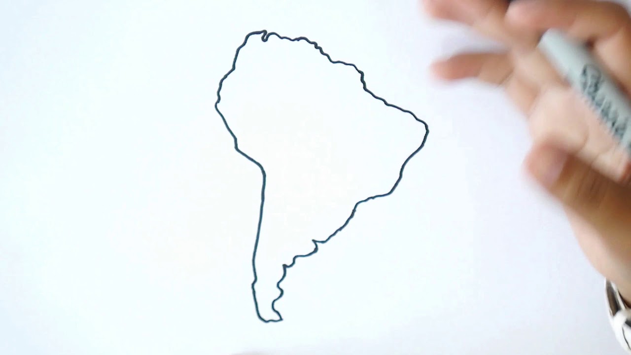 ¿Cómo dibujar Mapa de Sudamerica? - Dibujo de Mapa de Sudamerica, dibujos de Un Mapa, como dibujar Un Mapa paso a paso