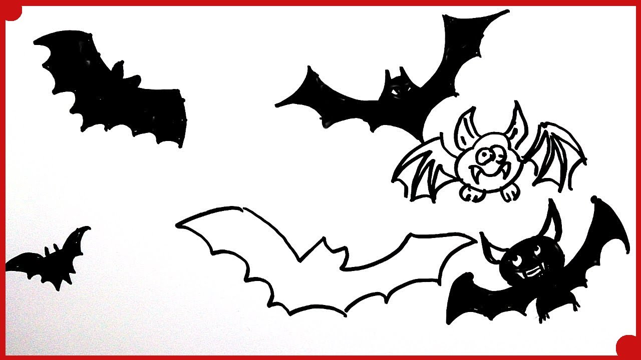 Como Dibujar Murcielagos de Halloween para Niños  How to draw a Halloween  Bat for Kids, dibujos de Un Murciélago Para Halloween, como dibujar Un Murciélago Para Halloween paso a paso