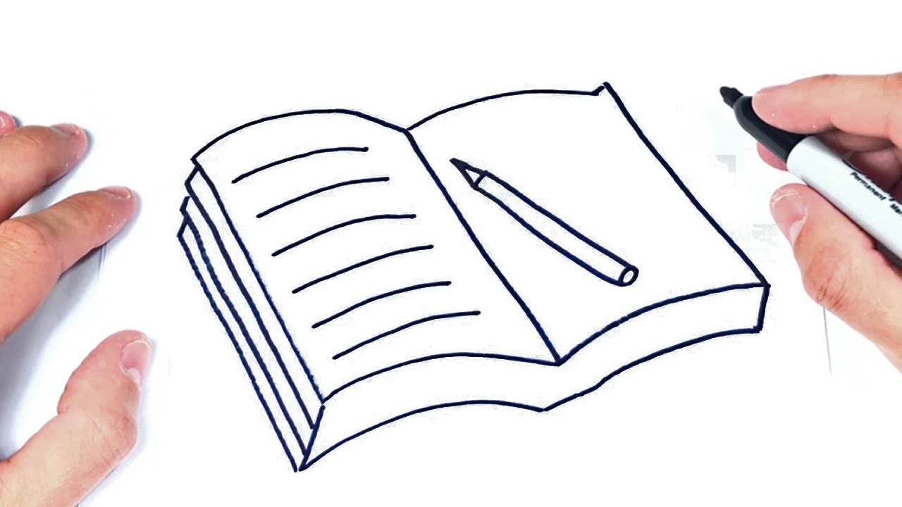 Cómo dibujar un Libro Abierto Paso a Paso Dibujo de Libro Abierto, dibujos de Un Libro Abierto, como dibujar Un Libro Abierto paso a paso