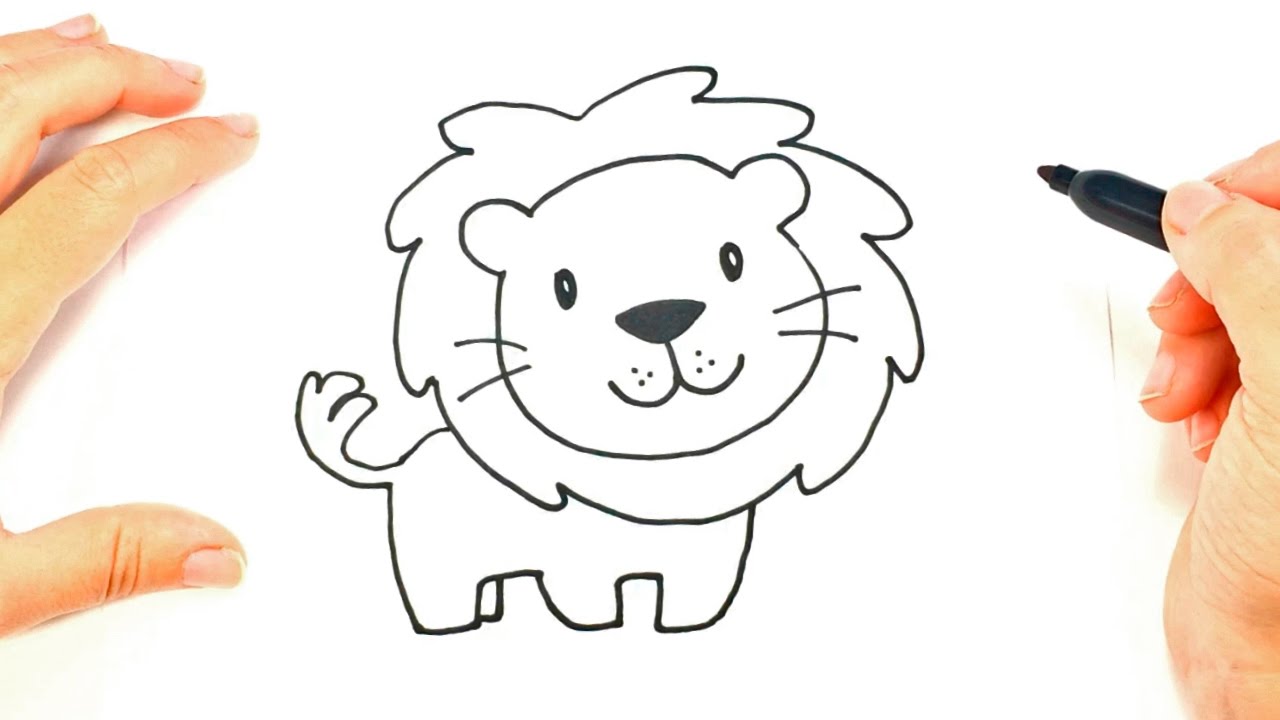 Como dibujar un Leon para niños  Dibujo de Leon paso a paso, dibujos de Un León Para Niños, como dibujar Un León Para Niños paso a paso