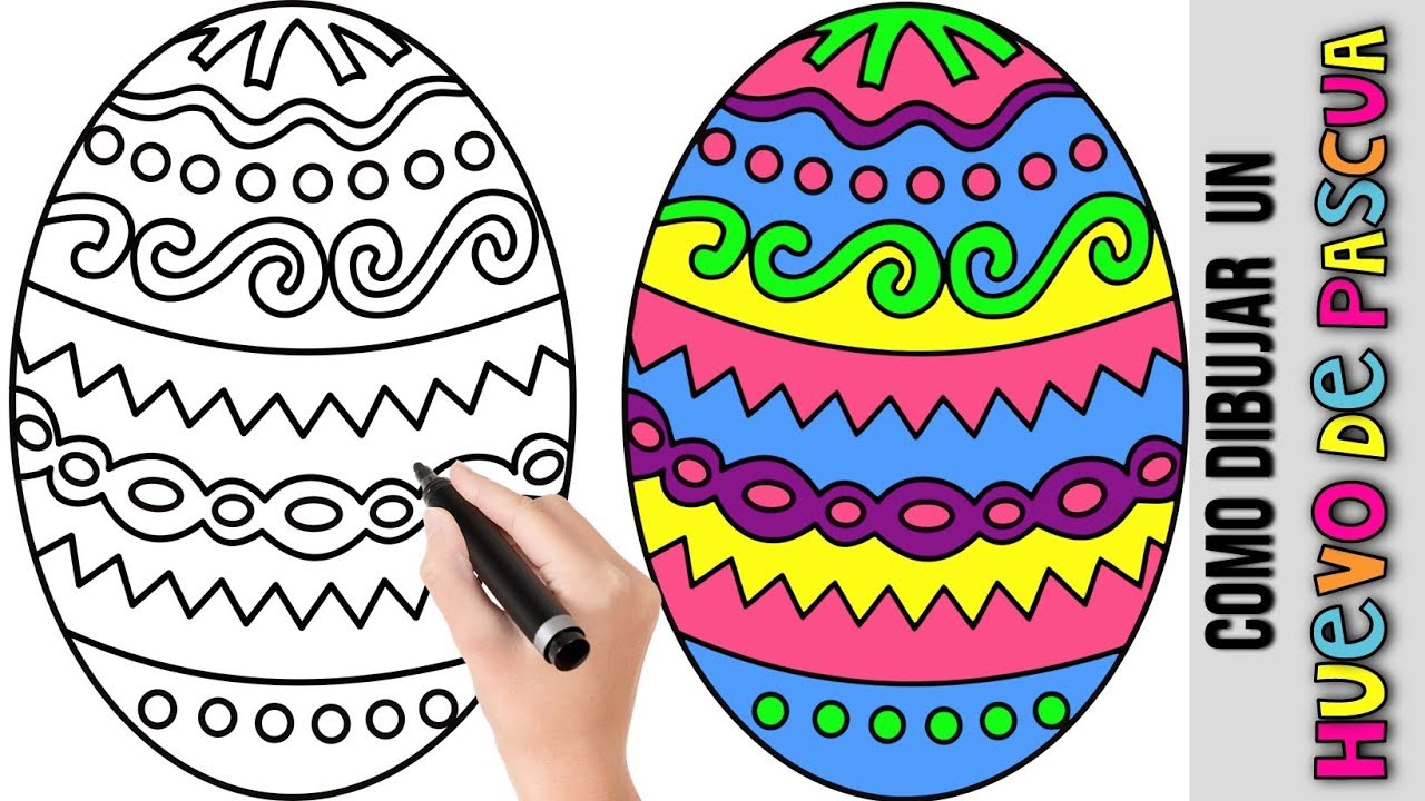 Como Hacer Huevos De Pascua 🐰 Como Decorar Huevos De Pascua 🐰 Como Pintar  Huevos De Pascua 🐰, dibujos de Un Huevo De Pascua, como dibujar Un Huevo De Pascua paso a paso