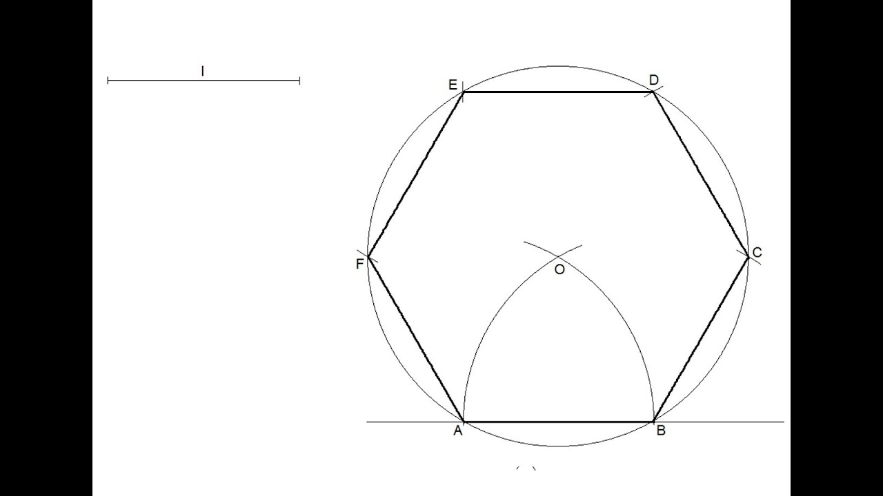 Hexágono regular dado el lado, dibujos de Un Hexágono Regular, como dibujar Un Hexágono Regular paso a paso