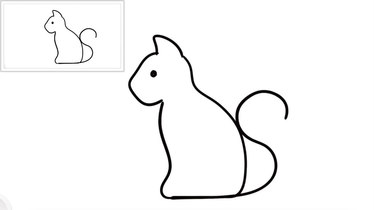 Cómo dibujar un gato fácil de perfil -, dibujos de Un Gato De Perfil, como dibujar Un Gato De Perfil paso a paso