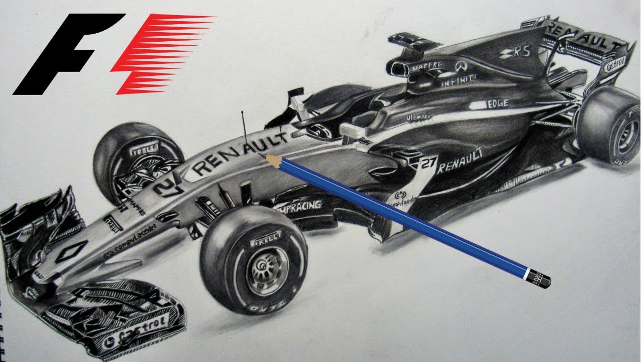 How To Draw A F1 Car Como Dibujar Un Carro F1, dibujos de Un Formula 1, como dibujar Un Formula 1 paso a paso