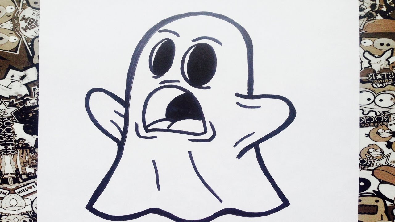 Como dibujar un fantasma  how to draw ghost, dibujos de Un Fantasma, como dibujar Un Fantasma paso a paso