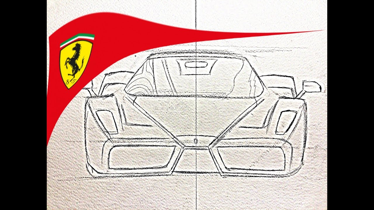 Como Dibujar un auto - como dibujar autos  Enzo Ferrari, dibujos de Un Ferrari, como dibujar Un Ferrari paso a paso