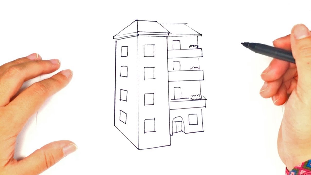 Cómo Dibujar un Edificio paso a paso  Dibujo fácil de Edificio, dibujos de Un Edificio, como dibujar Un Edificio paso a paso