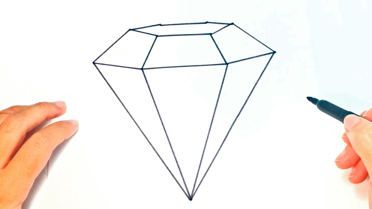 Cómo dibujar un Diamante paso a paso  Dibujo fácil de Diamante, dibujos de Un Diamante, como dibujar Un Diamante paso a paso