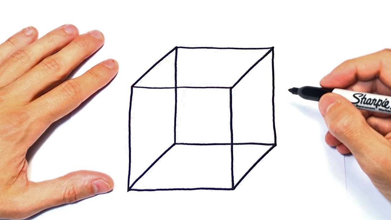 Cómo dibujar un Cubo 3D Paso a Paso  Dibujo de Cubo Cuadrado, dibujos de Un Cubo En 3D, como dibujar Un Cubo En 3D paso a paso