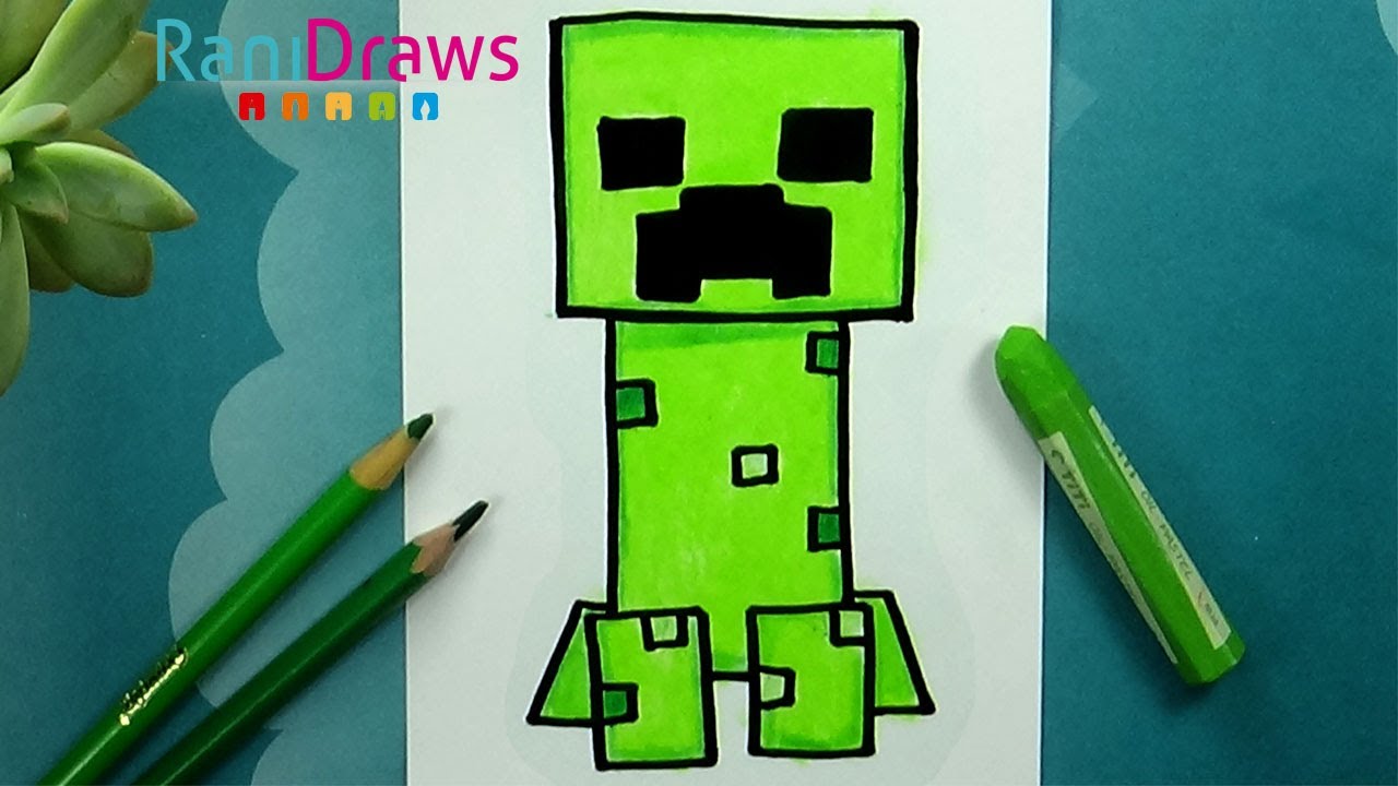 Cómo dibujar un CREEPER (Minecraft) - Paso a paso, dibujos de Un Creeper, como dibujar Un Creeper paso a paso