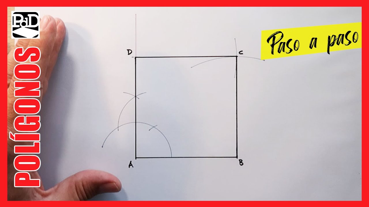 Cómo dibujar un Cuadrado a partir de la Medida del Lado -  Polígonos sobre  Papel Paso a Paso, dibujos de Un Cuadrado, como dibujar Un Cuadrado paso a paso