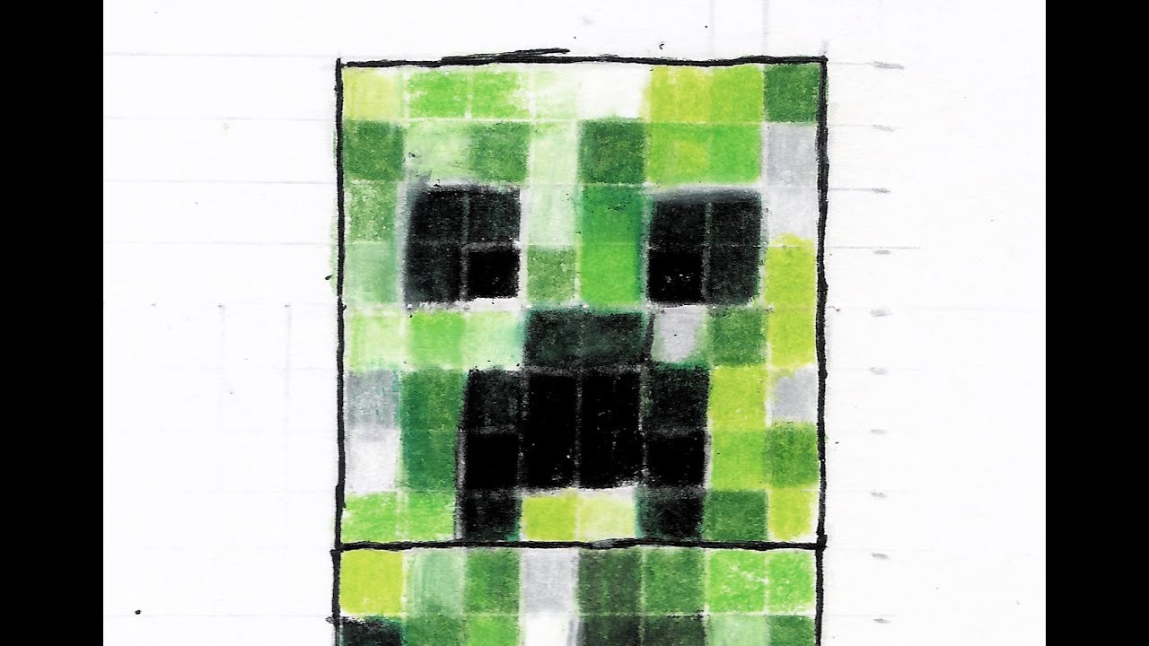 Como dibujar a un creeper paso a paso Minecraft  Speed drawing, dibujos de Un Creeper, como dibujar Un Creeper paso a paso