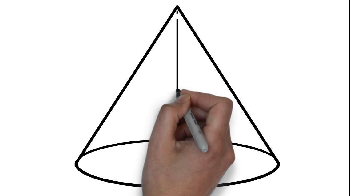 Cómo dibujar un cono de geometría, dibujos de Un Cono, como dibujar Un Cono paso a paso