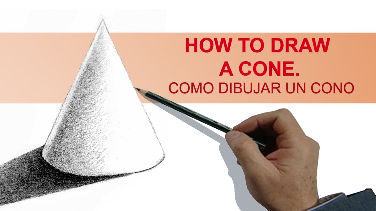 HOW TO DRAW A CONE  COMO DIBUJAR UN CONO, dibujos de Un Cono, como dibujar Un Cono paso a paso