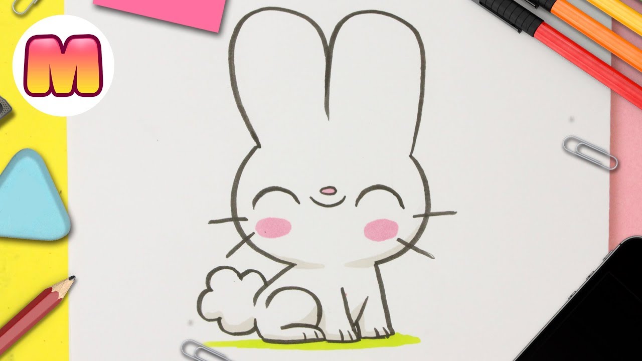 COMO DIBUJAR UN CONEJO KAWAII PASO A PASO - Dibujos kawaii fáciles, dibujos de Un Conejo Kawaii, como dibujar Un Conejo Kawaii paso a paso