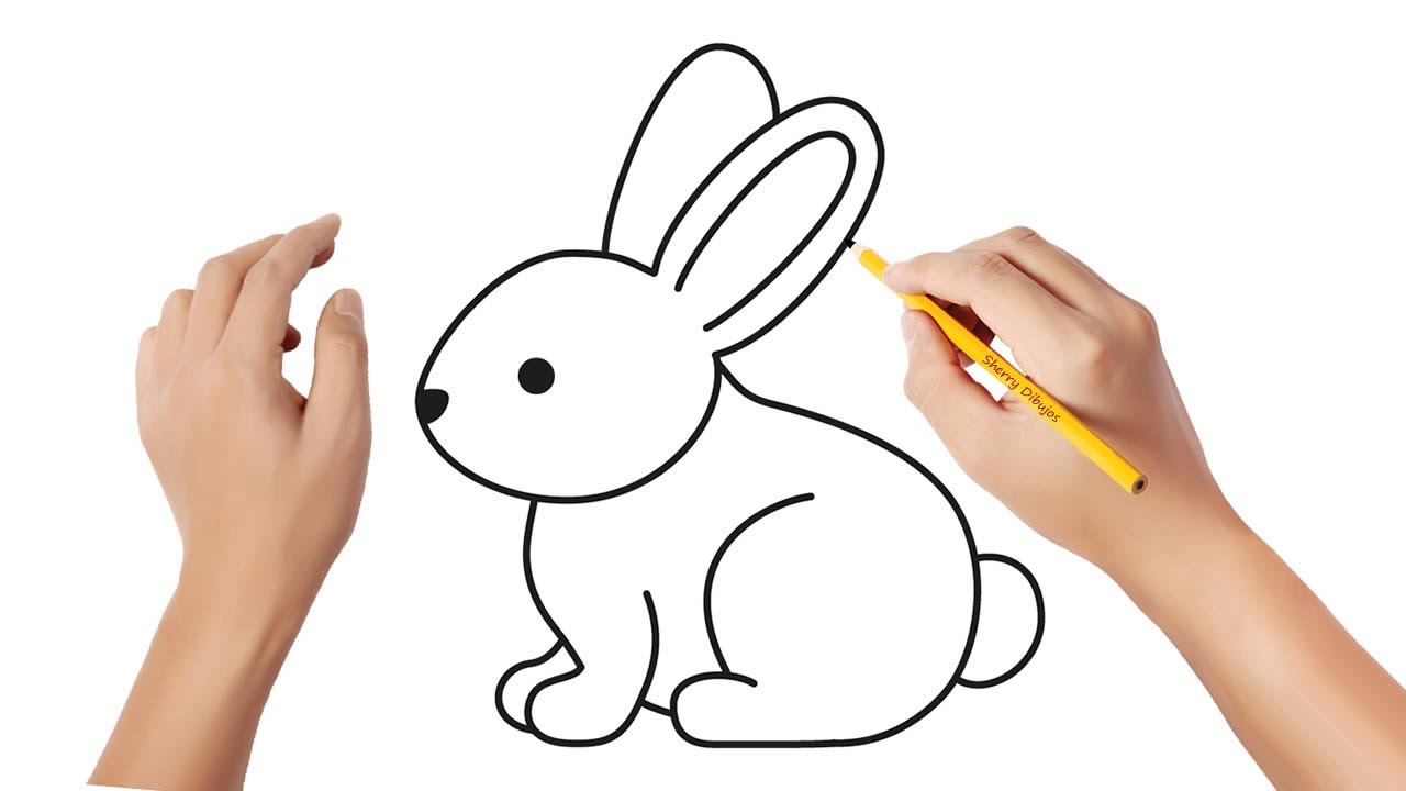 Cómo dibujar un conejito de pascua  Dibujos sencillos, dibujos de Un Conejo, como dibujar Un Conejo paso a paso