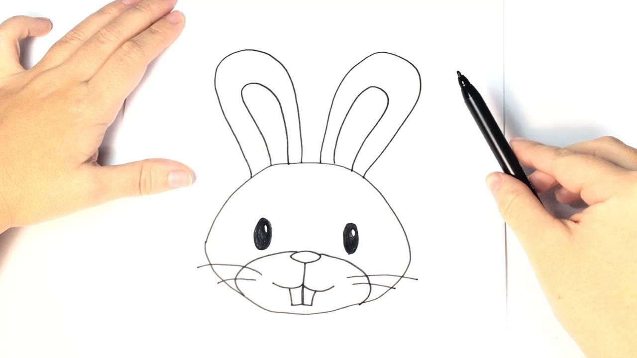 Cómo dibujar un conejo para niños paso a paso, dibujos de Un Conejo, como dibujar Un Conejo paso a paso