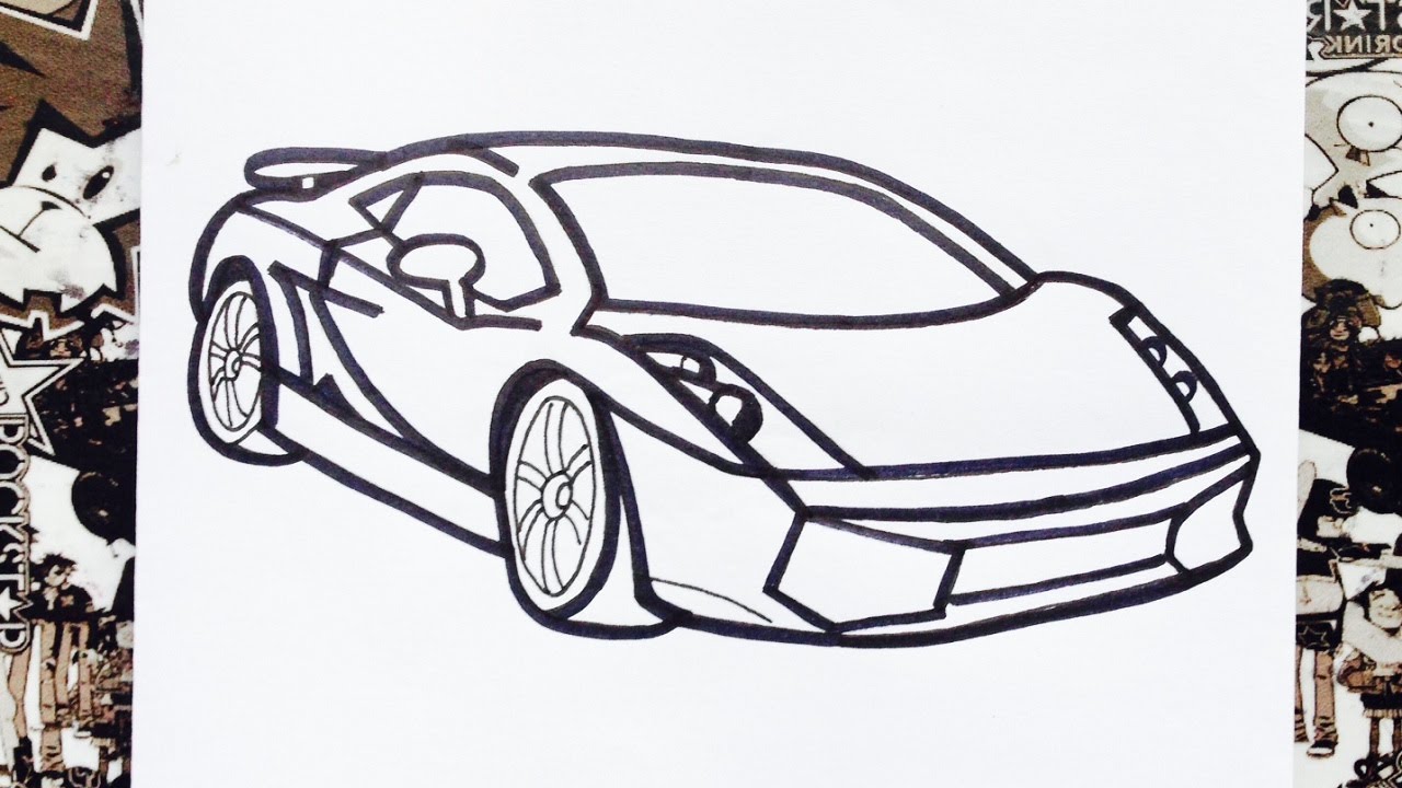 Como dibujar un carro  how to draw cars  como desenhar carros, dibujos de Un Coche Deportivo, como dibujar Un Coche Deportivo paso a paso