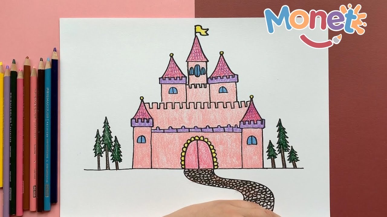 Como dibujar un CASTILLO DE CUENTO!  Paso a paso!, dibujos de Un Castillo De Princesas, como dibujar Un Castillo De Princesas paso a paso