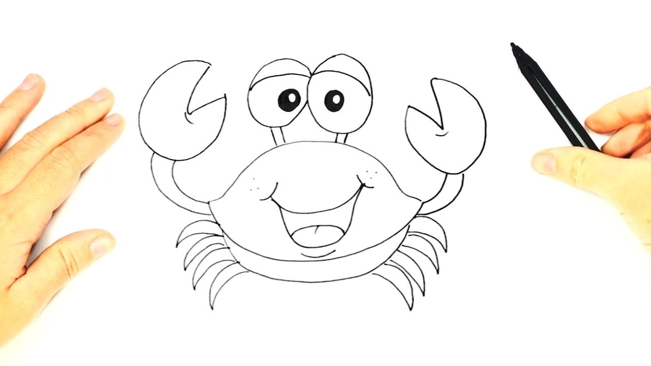 Dibujo fácil de un Cangrejo paso a paso  Cómo dibujar un Cangrejo para  niños, dibujos de Un Cangrejo, como dibujar Un Cangrejo paso a paso