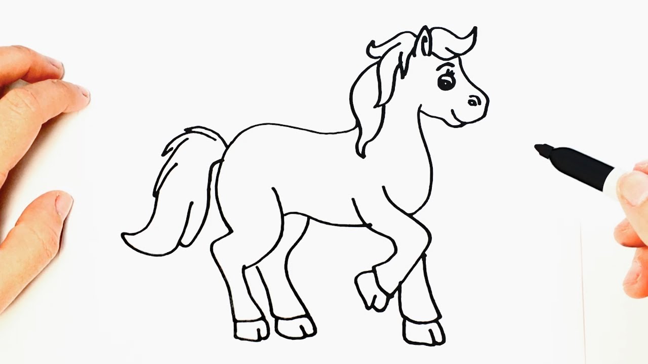 Cómo dibujar un Caballo para niños  Dibujo de Caballo paso a paso, dibujos de Un Caballo Para Niños, como dibujar Un Caballo Para Niños paso a paso