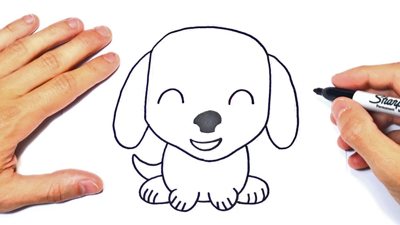 Cómo dibujar un Perrito Kawaii Paso a Paso y fácil, dibujos de Un Cachorro, como dibujar Un Cachorro paso a paso