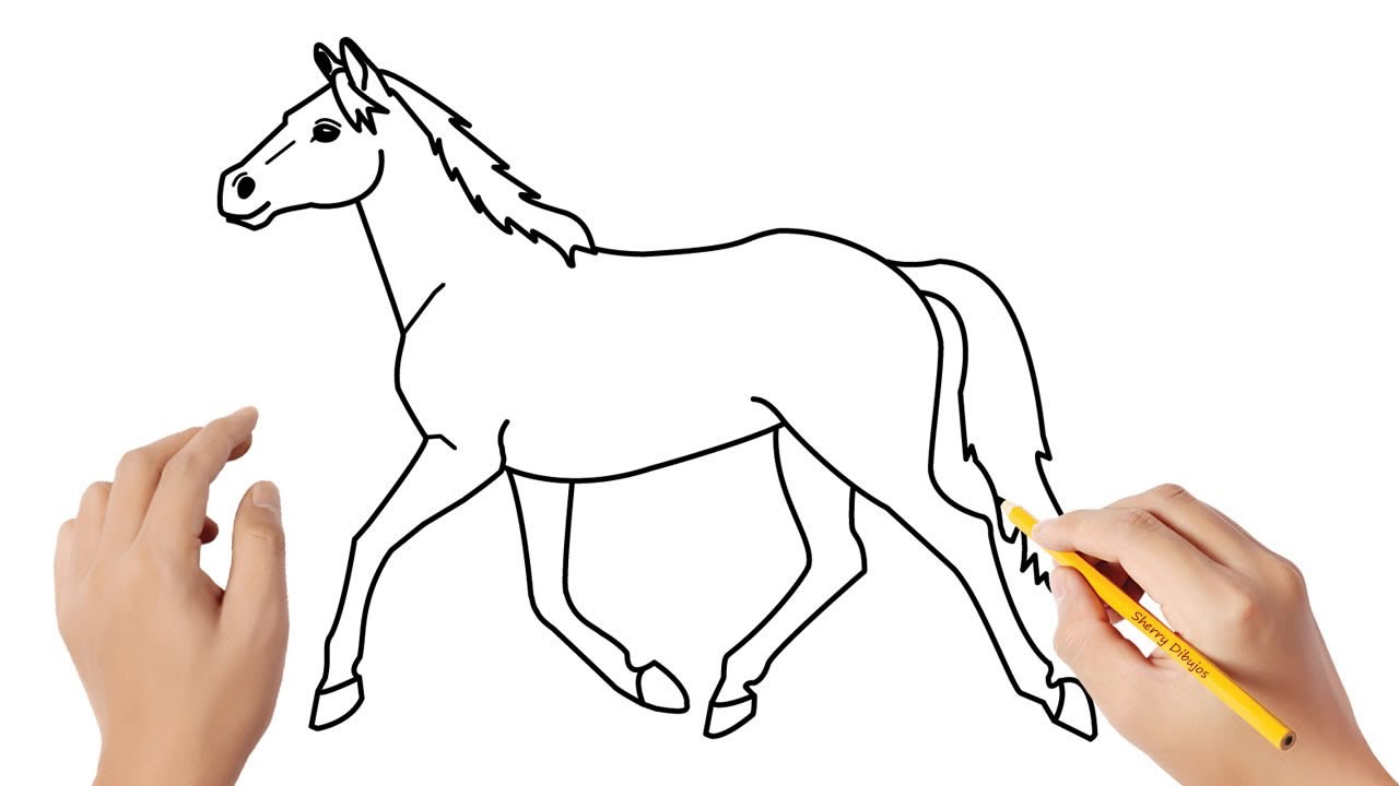 Cómo dibujar un caballo  Dibujos sencillos, dibujos de Un Caballo, como dibujar Un Caballo paso a paso