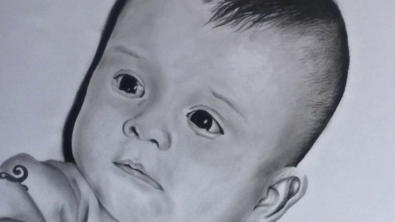 Dibujo de bebe realista, dibujos de Un Bebé Realista, como dibujar Un Bebé Realista paso a paso