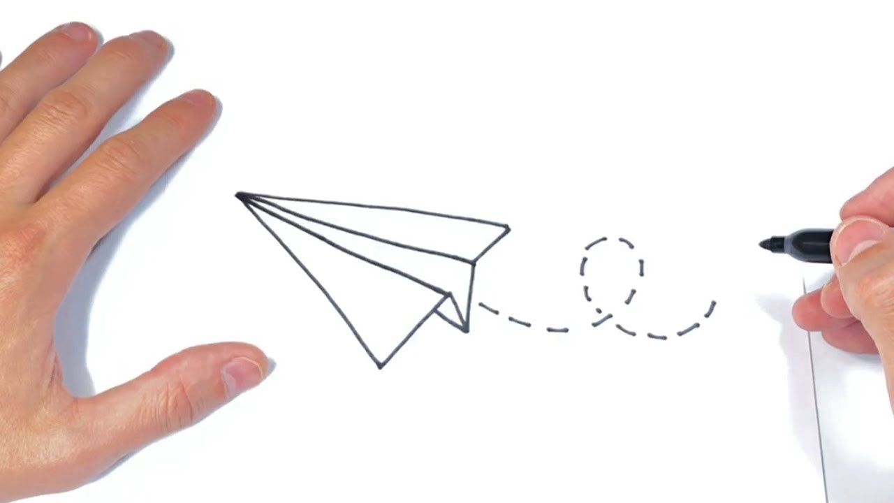 Cómo dibujar un Avion de Papel Paso a Paso, dibujos de Un Avión De Papel, como dibujar Un Avión De Papel paso a paso