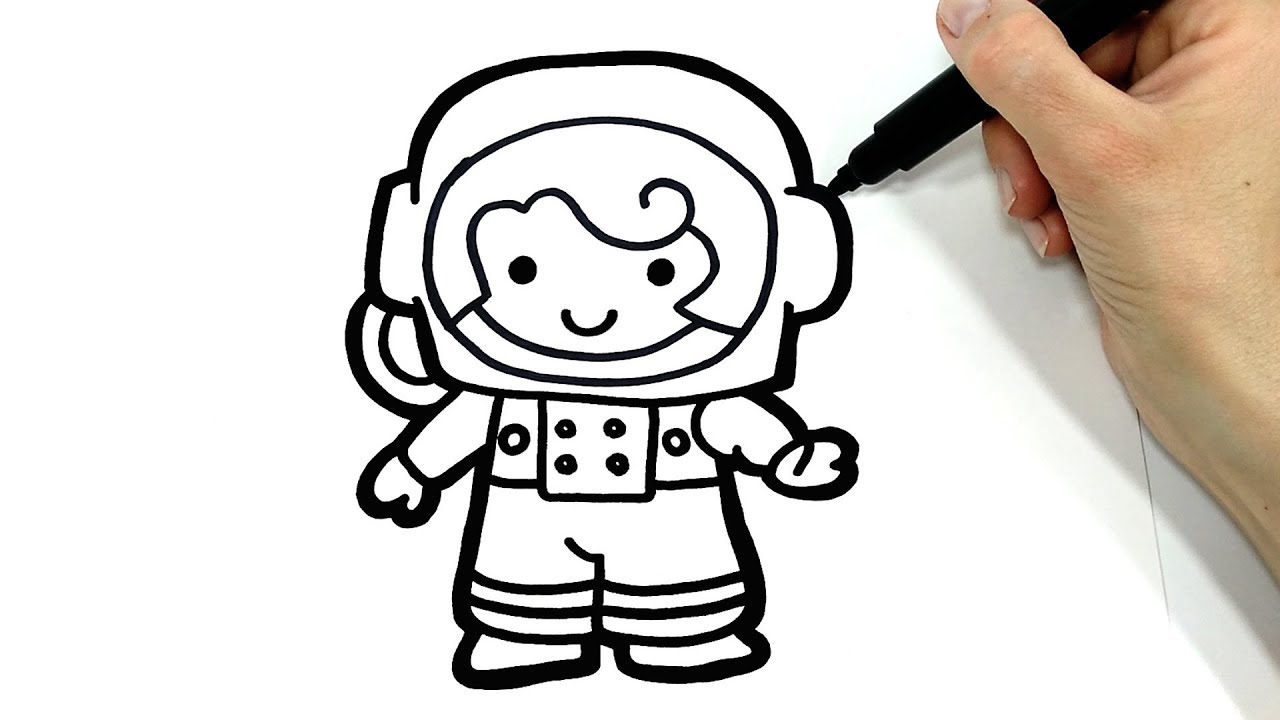 Cómo Dibujar un Astronauta para Colorear, dibujos de Un Astronauta, como dibujar Un Astronauta paso a paso