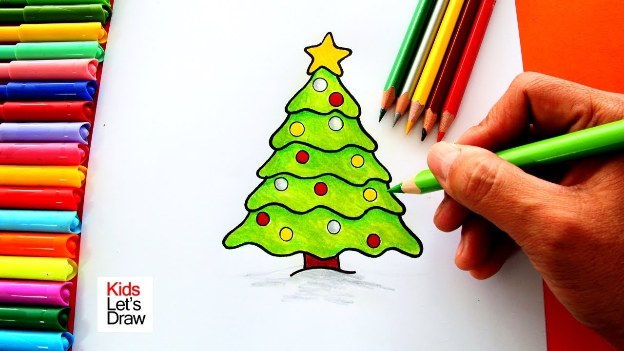 Cómo dibujar un Árbol de Navidad #01: Manera fácil utilizando lápices de  color, dibujos de Un Árbol De Navidad, como dibujar Un Árbol De Navidad paso a paso