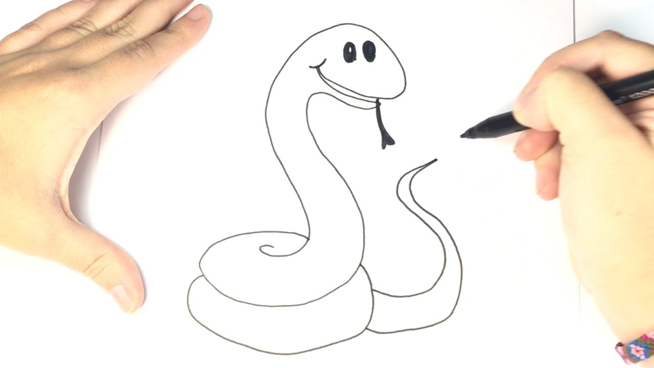 Cómo dibujar una Serpiente para Niños paso a paso  Dibujo Fácil de  Serpiente, dibujos de Una Serpiente, como dibujar Una Serpiente paso a paso