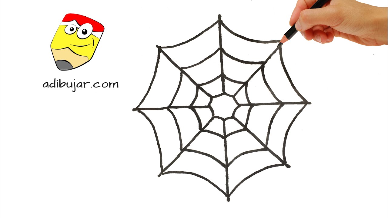 Como dibujar una telaraña sencilla en papel: Emojis Whatsapp  How to draw  a spiderweb, dibujos de Telarañas, como dibujar Telarañas paso a paso