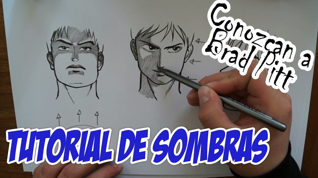 Tutorial - Cómo dibujar sombras (con Brad Pitt), dibujos de Sombras, como dibujar Sombras paso a paso