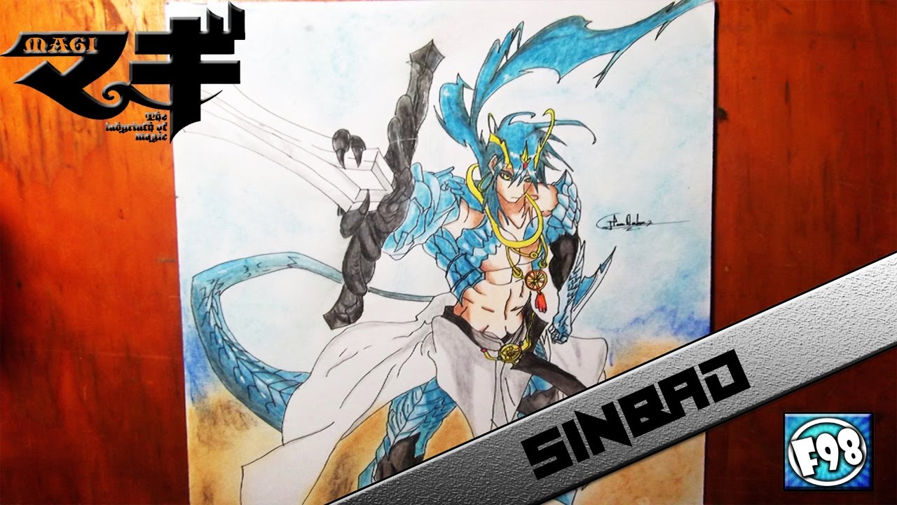 Dibujando a Sinbad (Drawin Sinbad) Magi - YouTube, dibujos de Sinbad, como dibujar Sinbad paso a paso