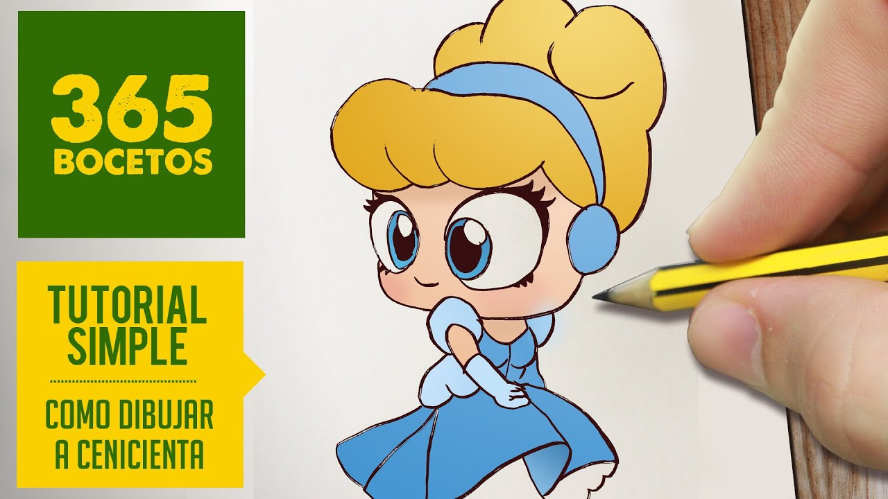 COMO DIBUJAR A CENICIENTA : Dibujar princesas disney en español - Dibujos  Kawaii faciles -, dibujos de Princesas Disney, como dibujar Princesas Disney paso a paso