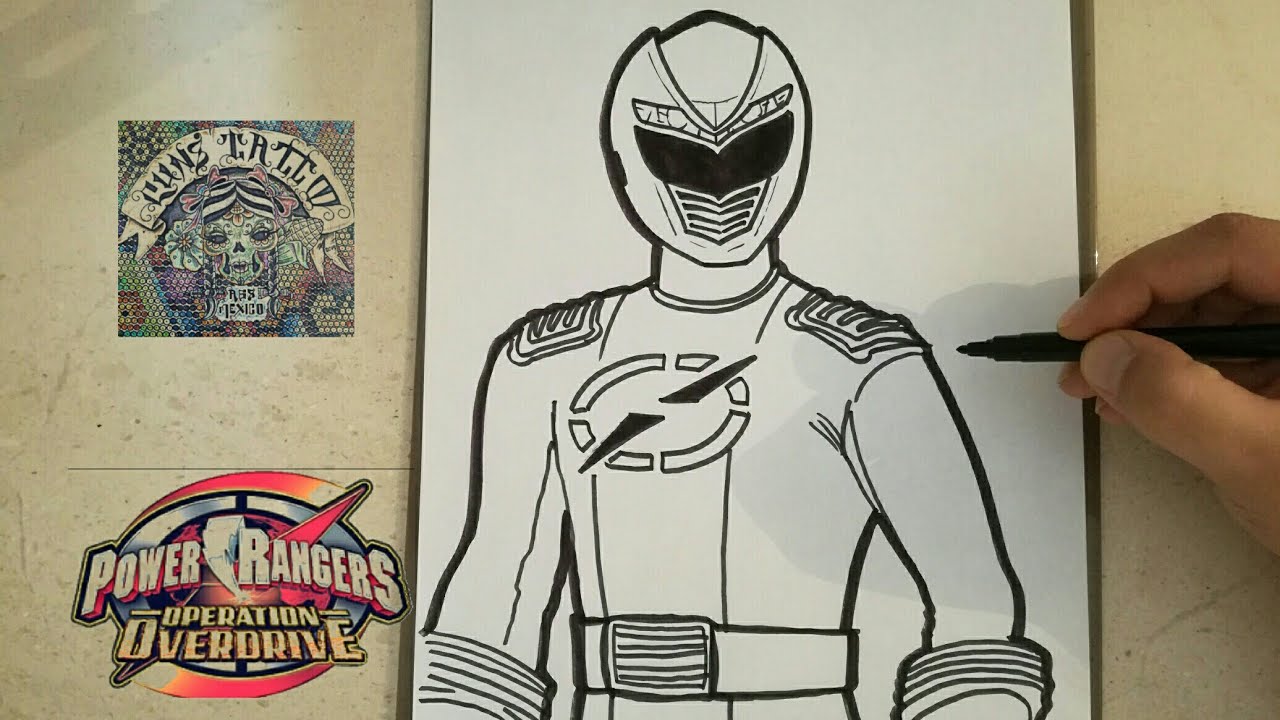 Como dibujar power ranger operacion sobre carga azul, dibujos de Power Rangers, como dibujar Power Rangers paso a paso