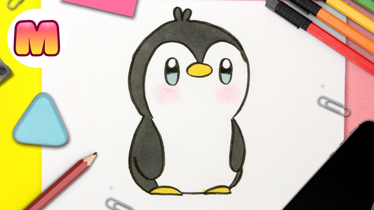 COMO DIBUJAR UN PINGÜINO KAWAII PASO A PASO - Dibujando un pingüino - Como  dibujar animales kawaii, dibujos de Pinguino Kawaii, como dibujar Pinguino Kawaii paso a paso