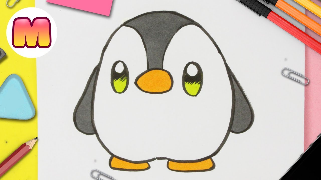 COMO DIBUJAR UN PINGÜINO KAWAII PASO A PASO - Dibujando un pingüino - Como  dibujar animales kawaii, dibujos de Pinguino Kawaii, como dibujar Pinguino Kawaii paso a paso