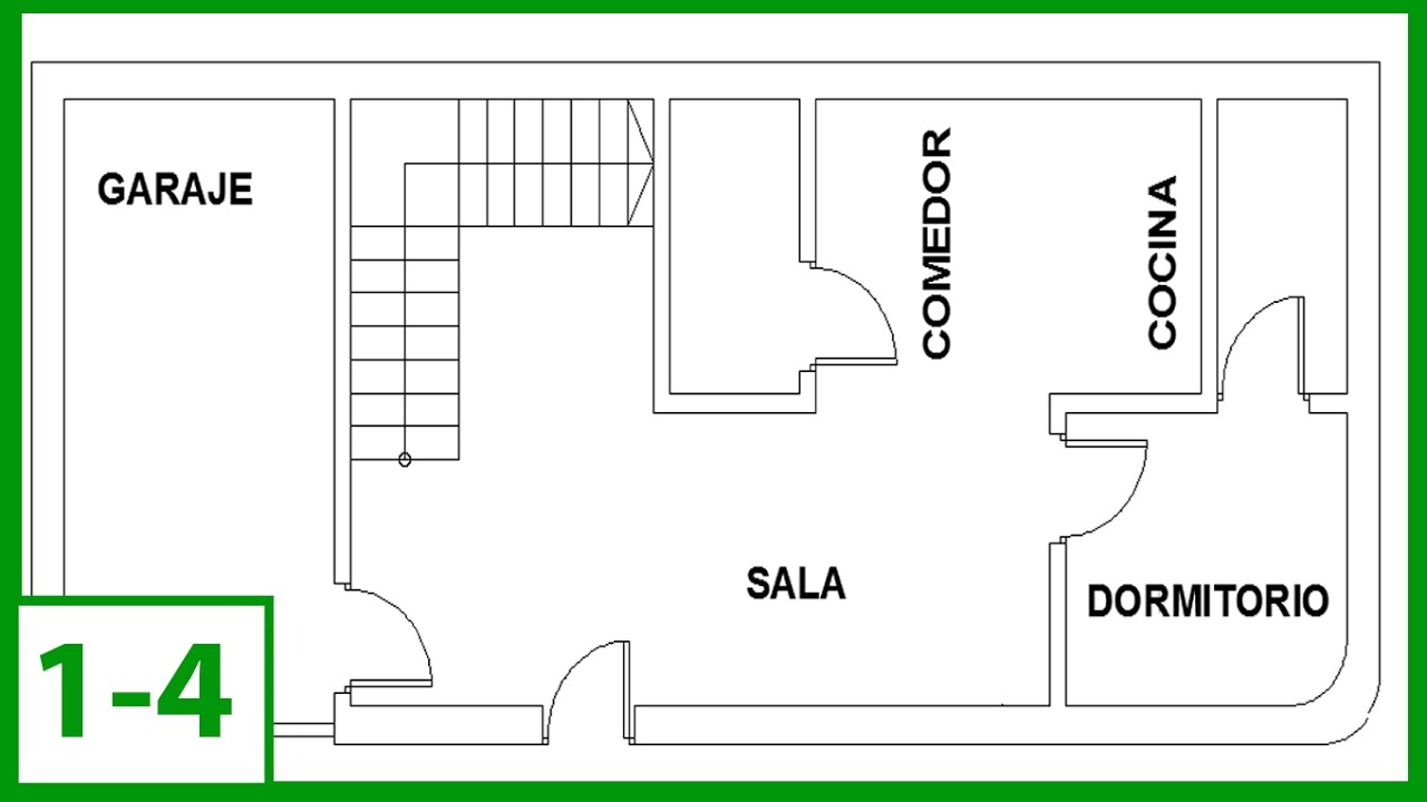 Autocad - Cómo Dibujar un plano de una casa en autocad 2015 - (parte 14), dibujos de Planos, como dibujar Planos paso a paso