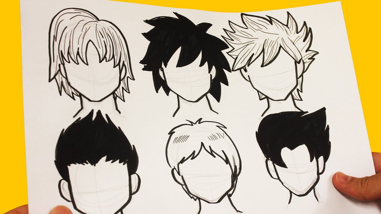 COMO DIBUJAR CABELLO ANIME  COMO DIBUJAR CABELLO MANGA - How to draw hair, dibujos de Pelo Manga, como dibujar Pelo Manga paso a paso