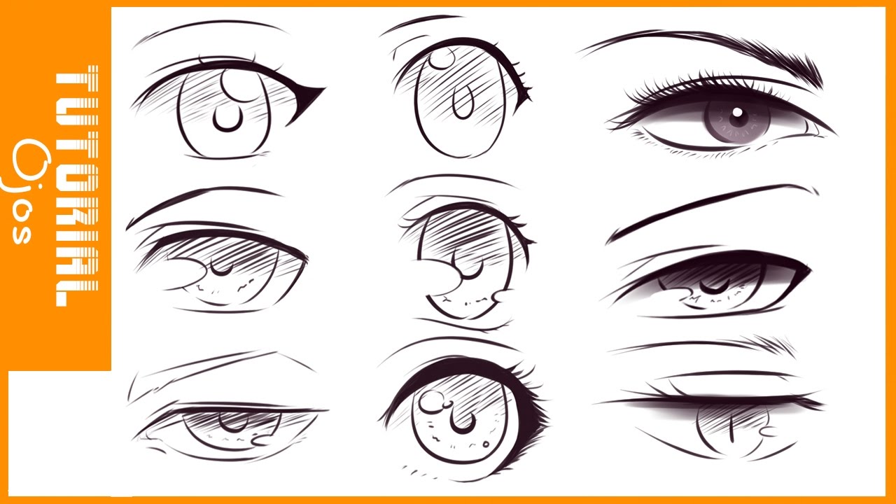TUTORIAL DE DIBUJO #2 Como dibujar ojos estilo anime, dibujos de Ojos Animé, como dibujar Ojos Animé paso a paso