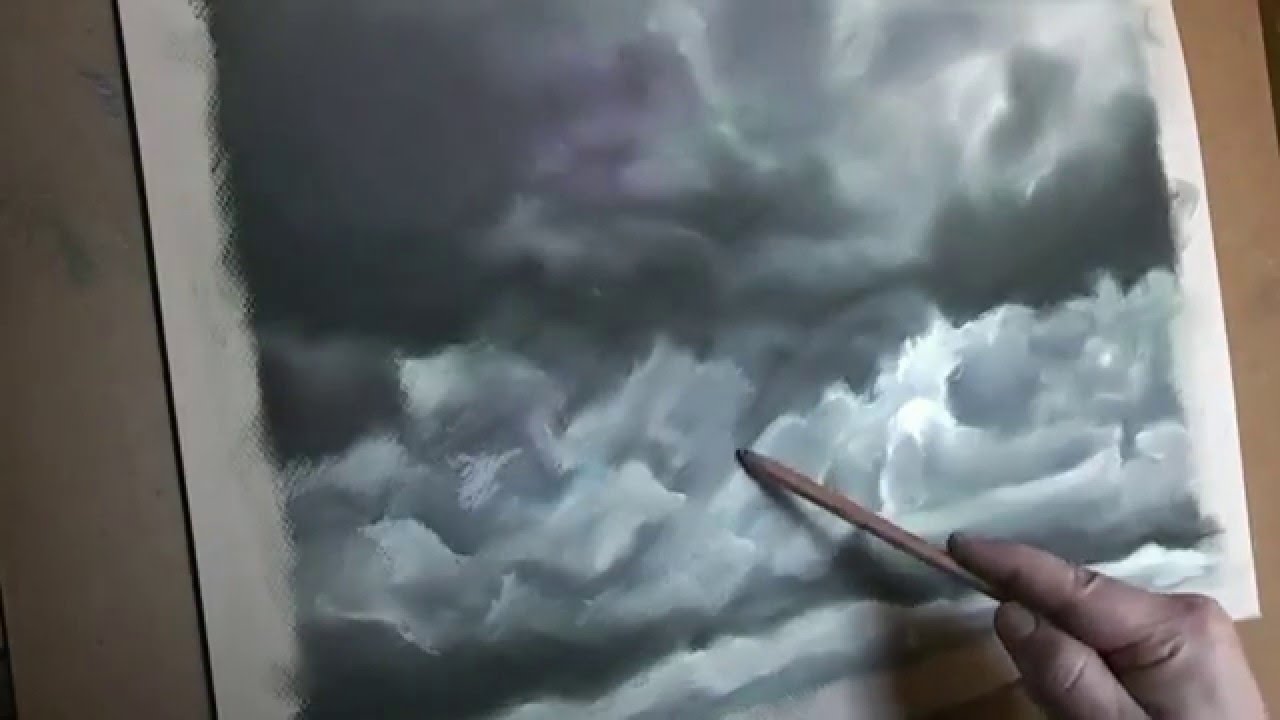 Dibujo y pintura -  Nubes al pastel 33, dibujos de Nubes Realistas, como dibujar Nubes Realistas paso a paso