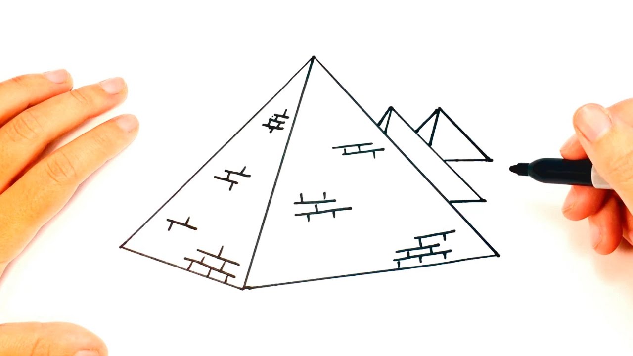 Cómo dibujar una Pirámide paso a paso  Dibujo fácil de Pirámide, dibujos de Una Pirámide, como dibujar Una Pirámide paso a paso