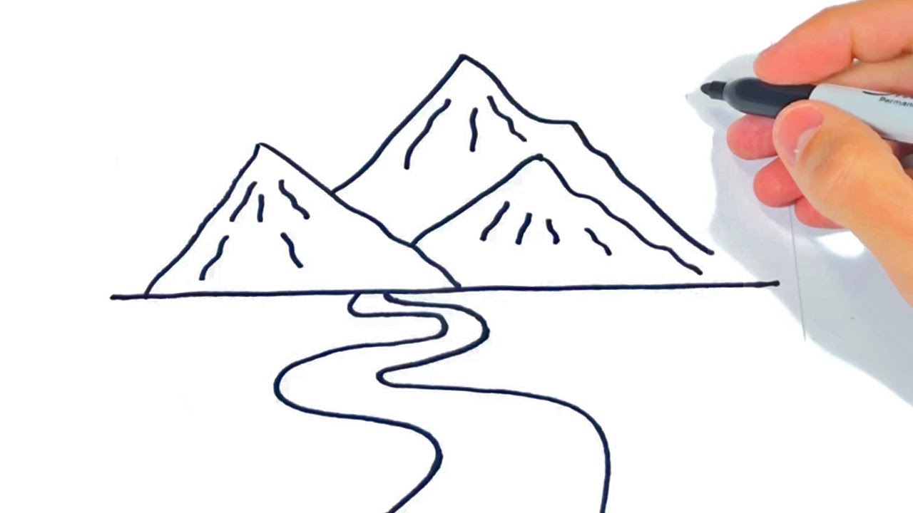 Cómo dibujar unas Montañas Paso a Paso Dibujo de Montaña, dibujos de Montanas, como dibujar Montanas paso a paso