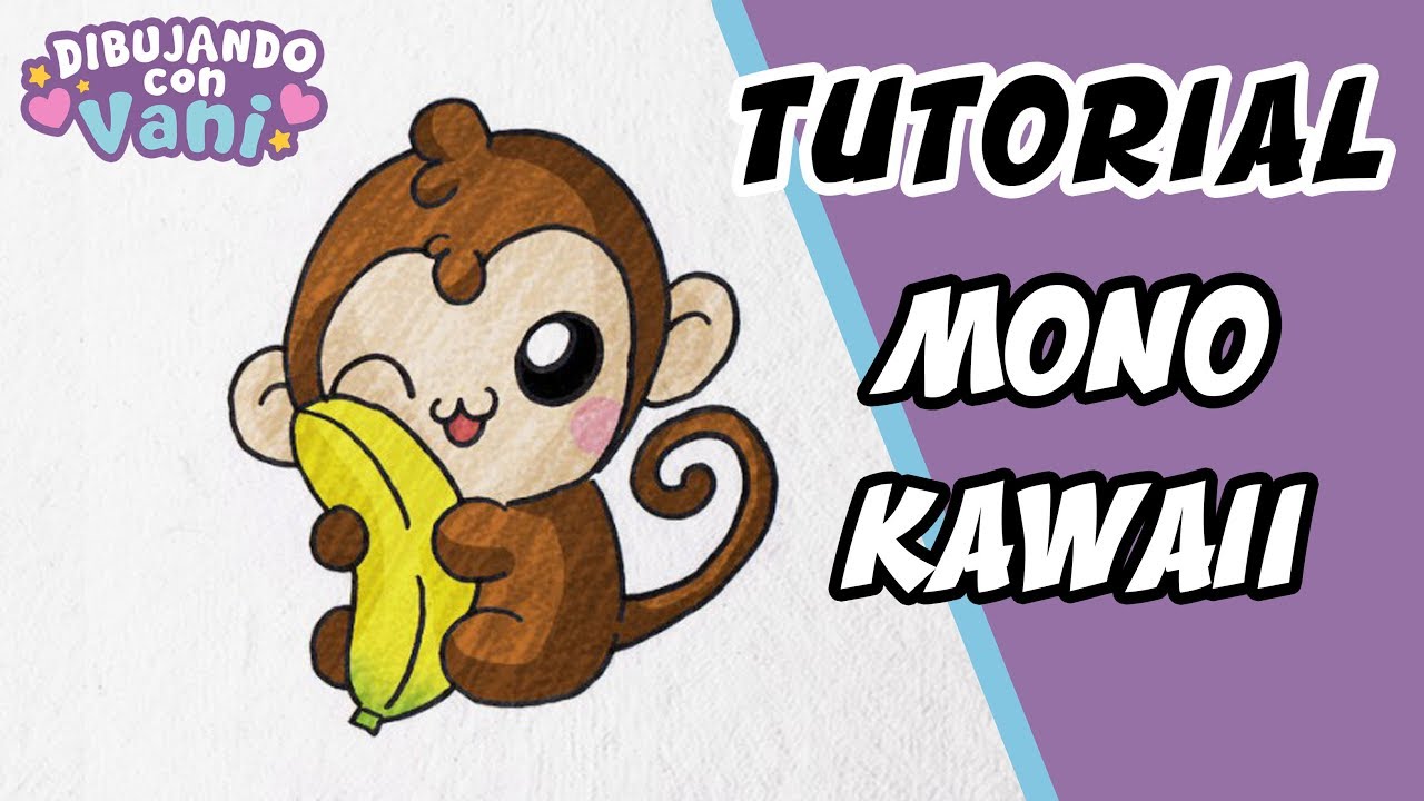 How to draw a kawaii monkey, dibujos de Mono Kawaii, como dibujar Mono Kawaii paso a paso