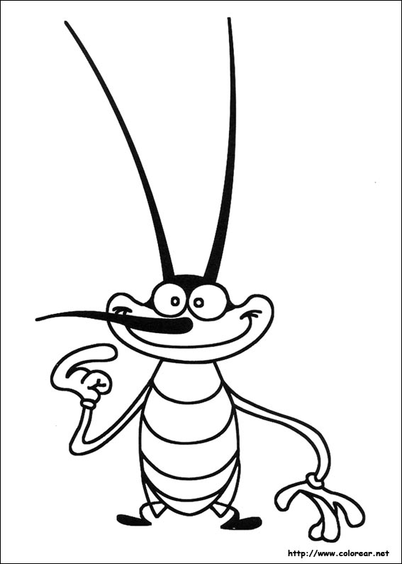 Dibujos para colorear de Oggy y las cucarachas, dibujos de Oggy Cucarachas, como dibujar Oggy Cucarachas paso a paso