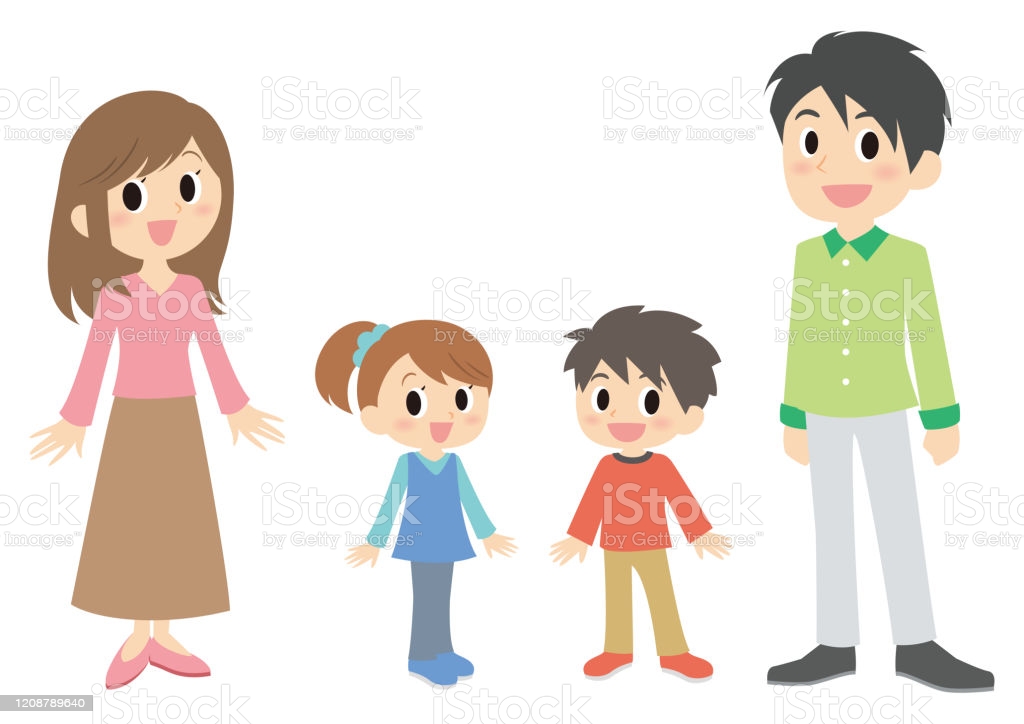 Ilustración de 4 Personas Familia Sonrisa Conjunto y más Vectores Libres de  Derechos de Adulto - iStock, dibujos de 4 Personas, como dibujar 4 Personas paso a paso