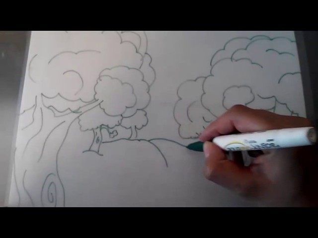 DIBUJA FÁCIL (un bosque) - YouTube, dibujos de Un Bosque, como dibujar Un Bosque paso a paso