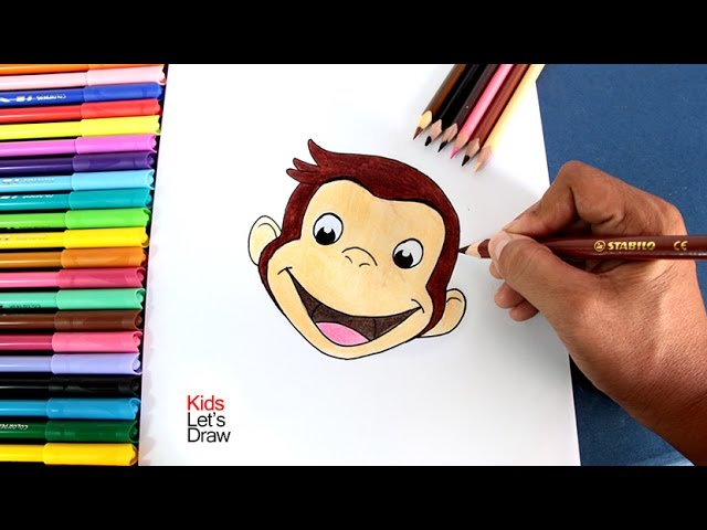 Cómo dibujar a JORGE EL CURIOSO (Solo Rostro)  How to draw and paint  Curious George - YouTube, dibujos de Jorge Curioso, como dibujar Jorge Curioso paso a paso
